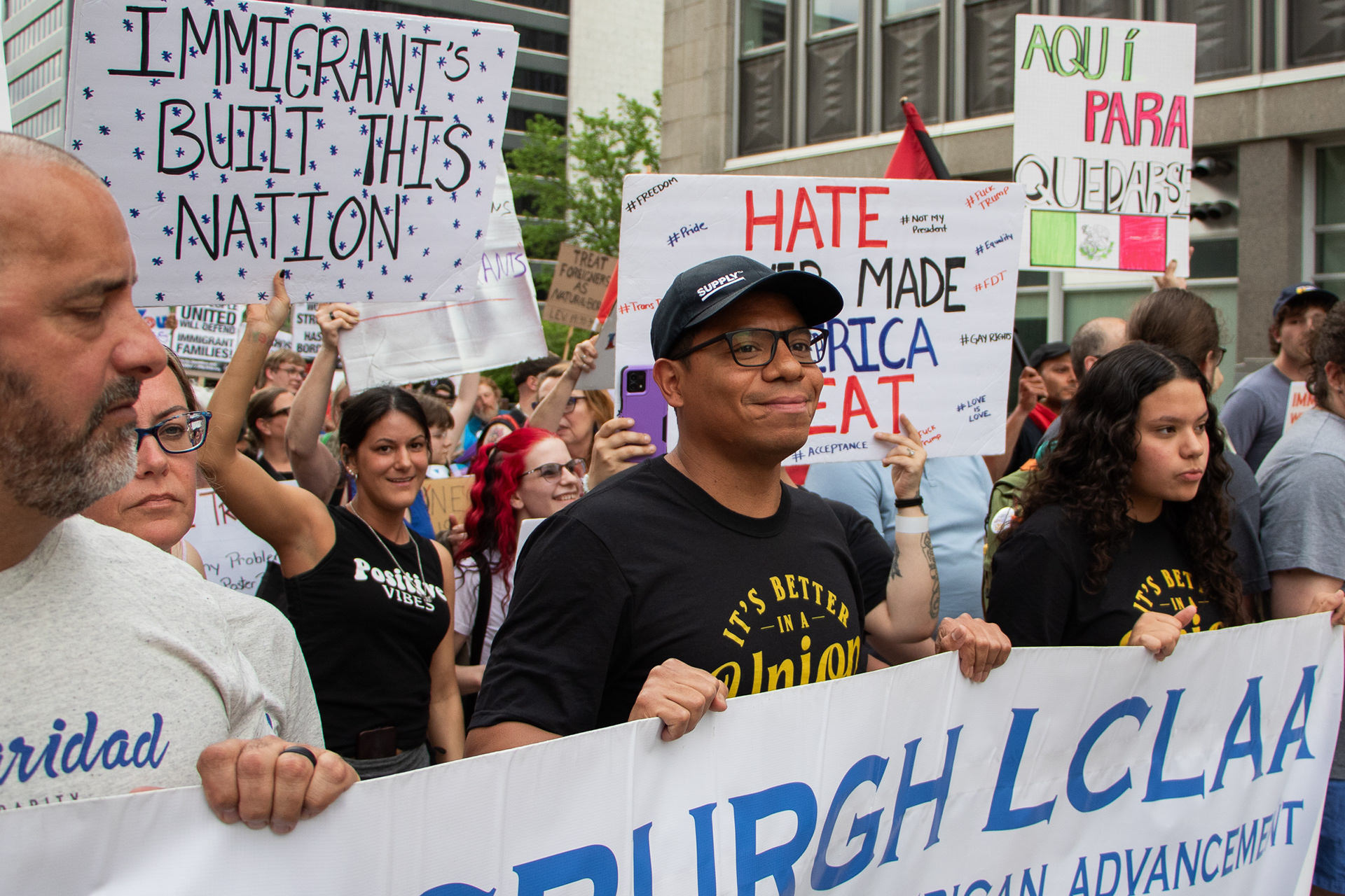 May Day protest outside of the US Steel building on May 1st, 2025. 