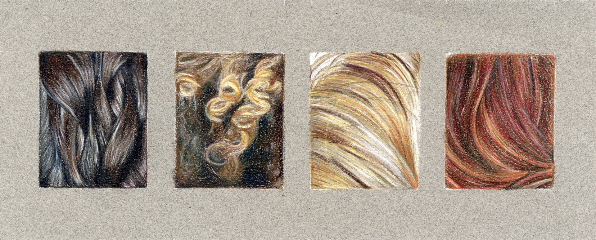 Hair Studies - Color Pencil