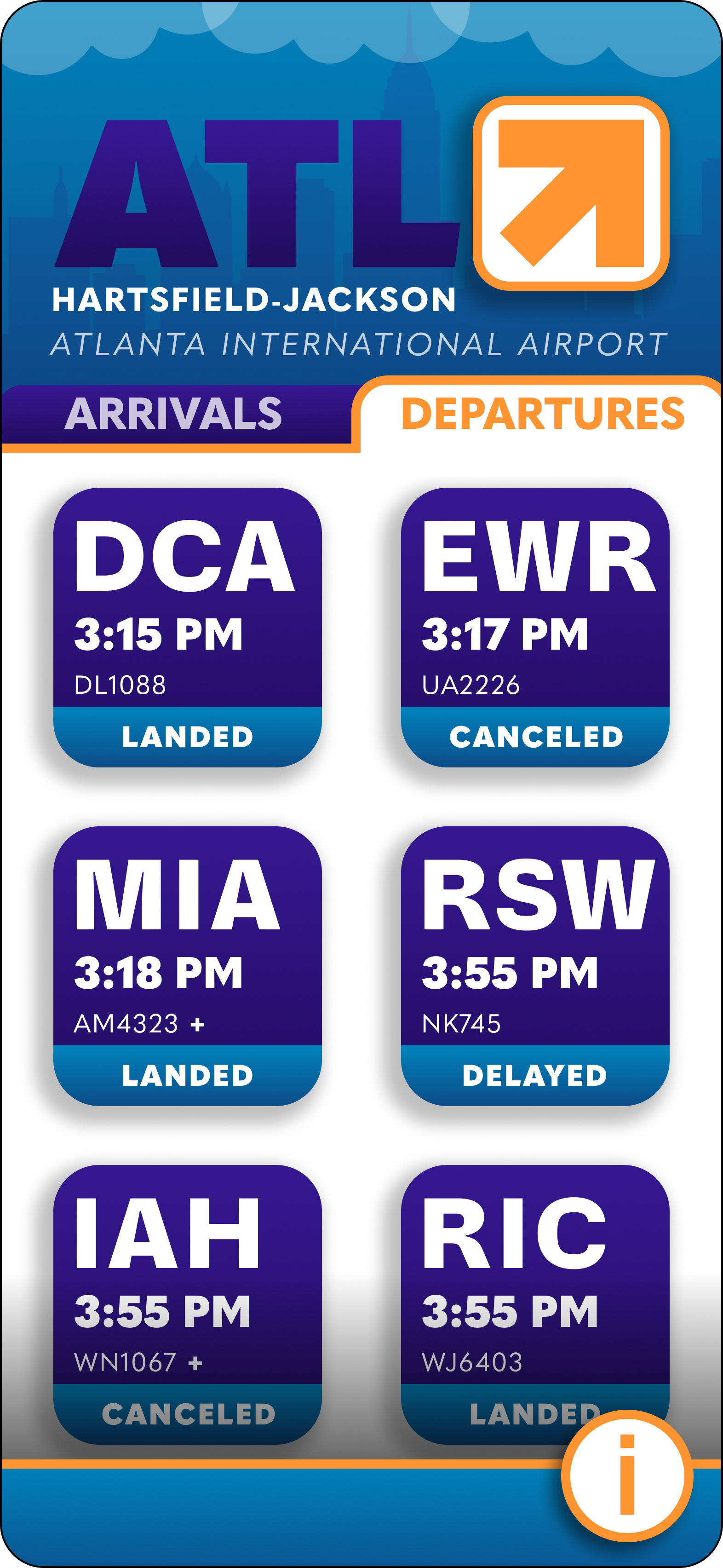Departures Screen