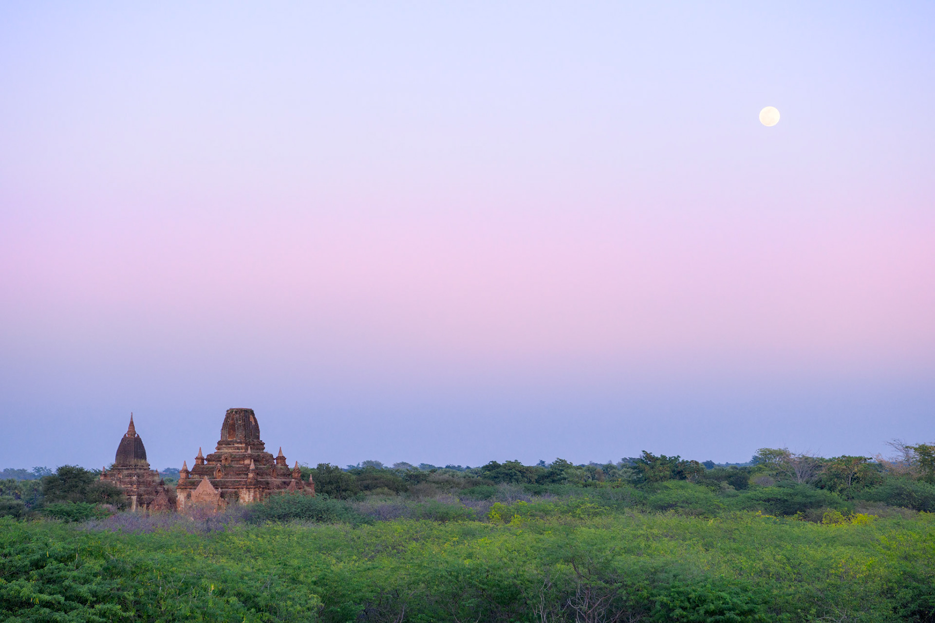 Full moon over Bagan, Myanmar