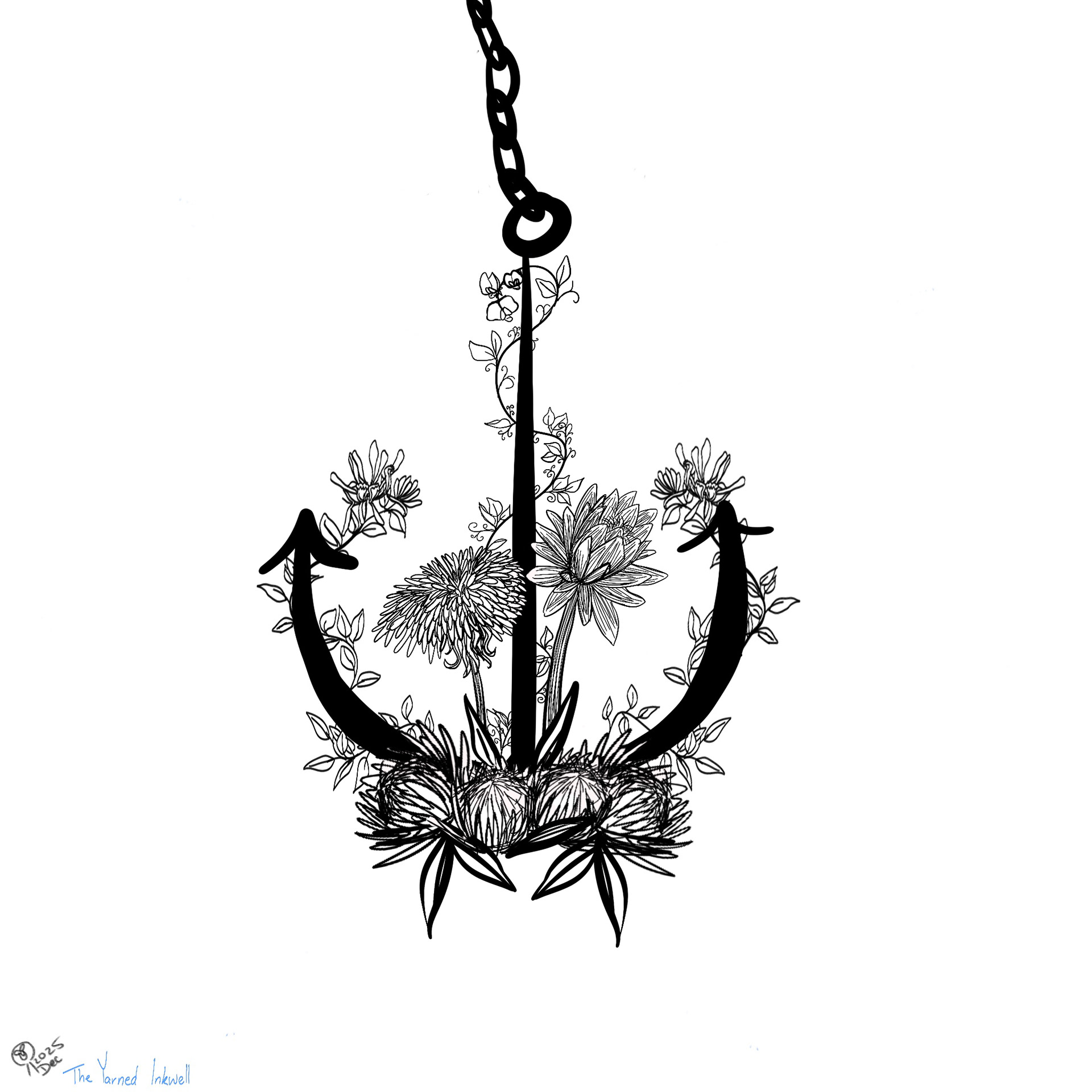 Anchor using floriography to symbolise significant people