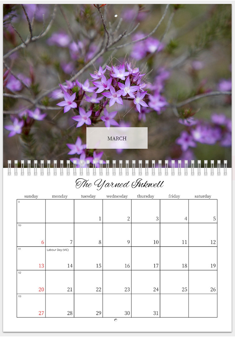 Purple Flowers Calendar Page