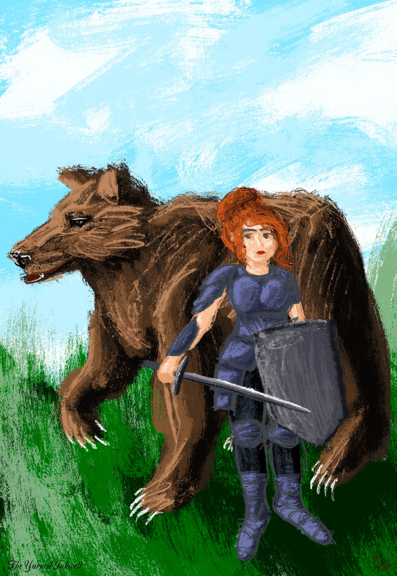 A Warrior and Her Grief Bear - Also From the Book About Grief