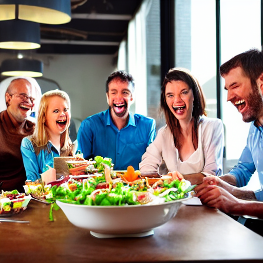 Salad is green and efficiently conveys information.