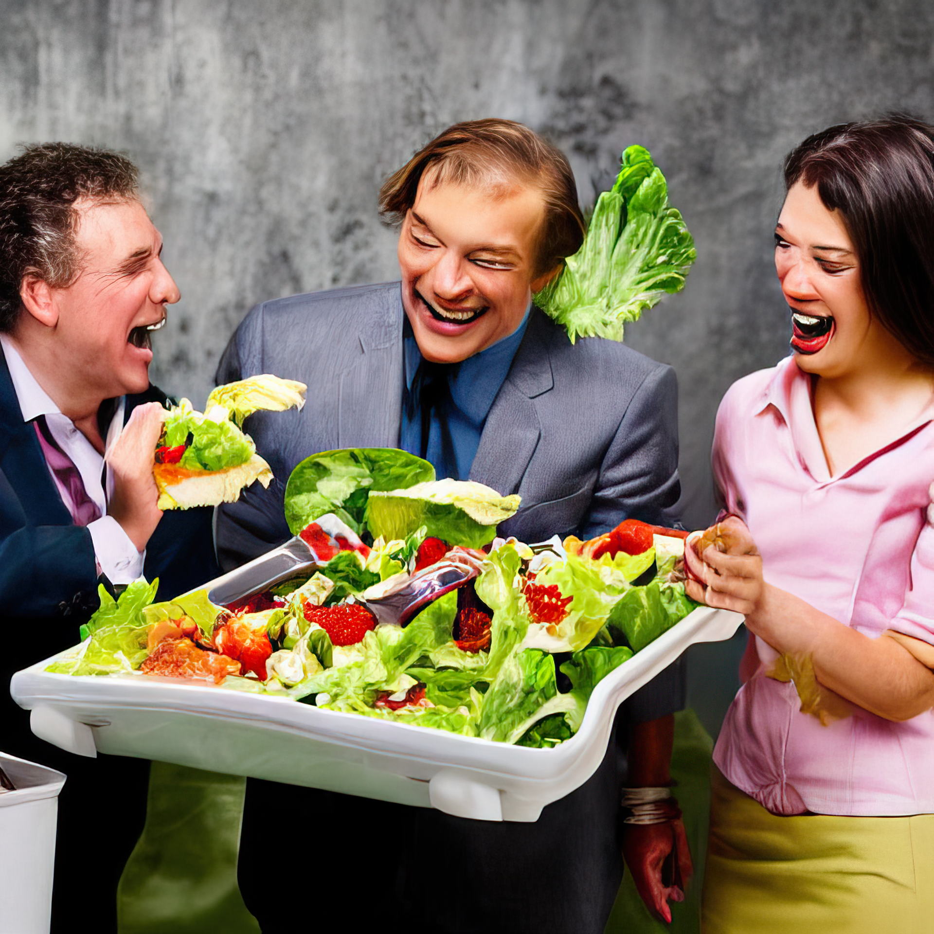 "I can't believe I brought this much salad."