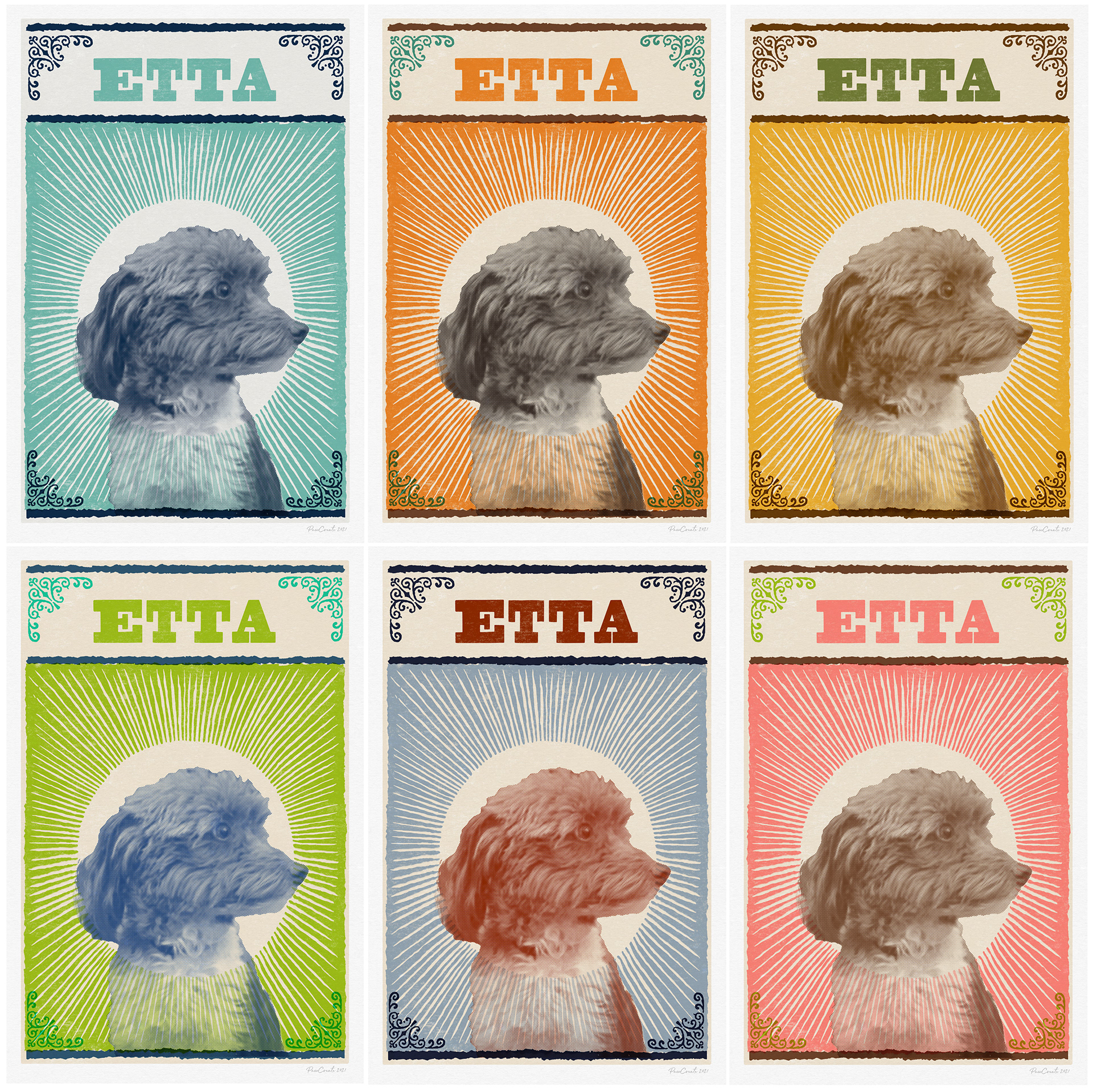 Letterpress Design and Color options 