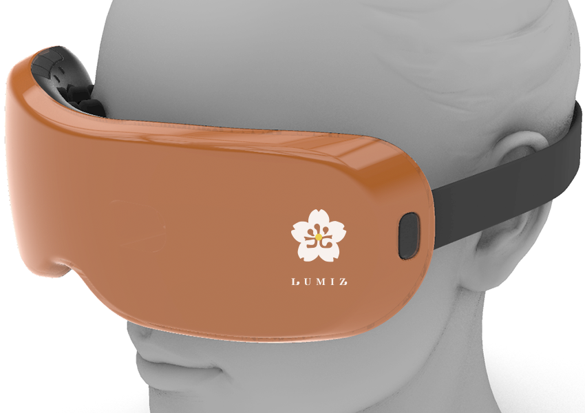 アイマッサージャー（美容家電）製品デザインのレンダリング画像。プロダクトデザイン：ツジムラデザインスタジオ
