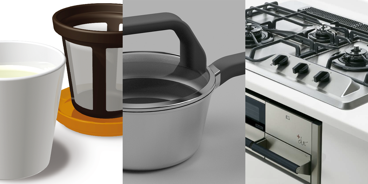 キッチン用品、調理器具ののデザインの例。プロダクトデザイン：ツジムラデザインスタジオ