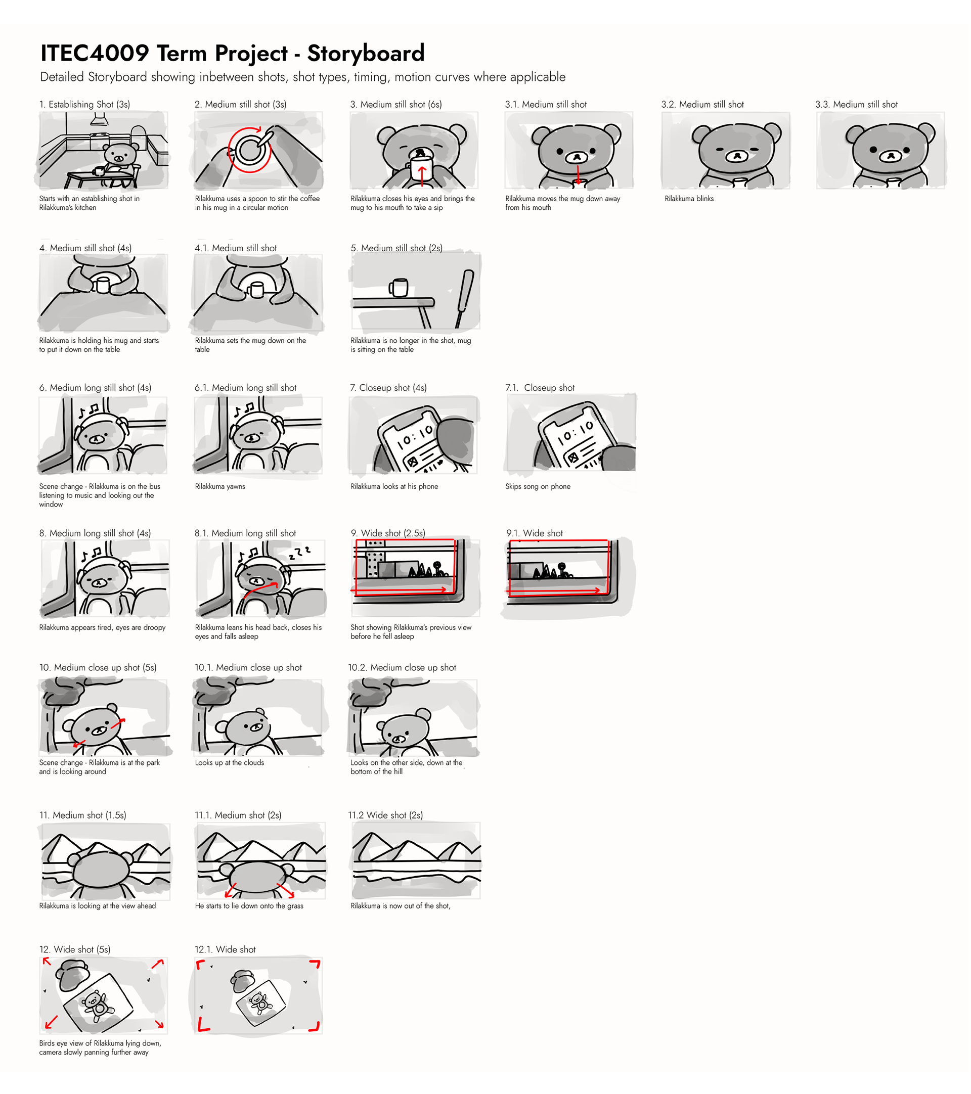 Detailed storyboard