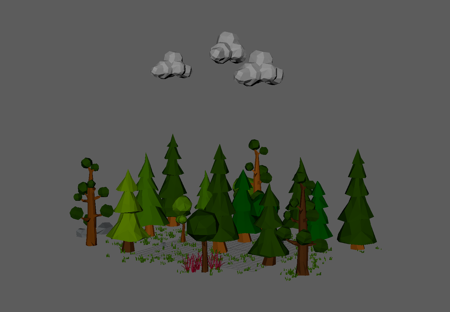 Base environment for all eras - trees, grass, plants