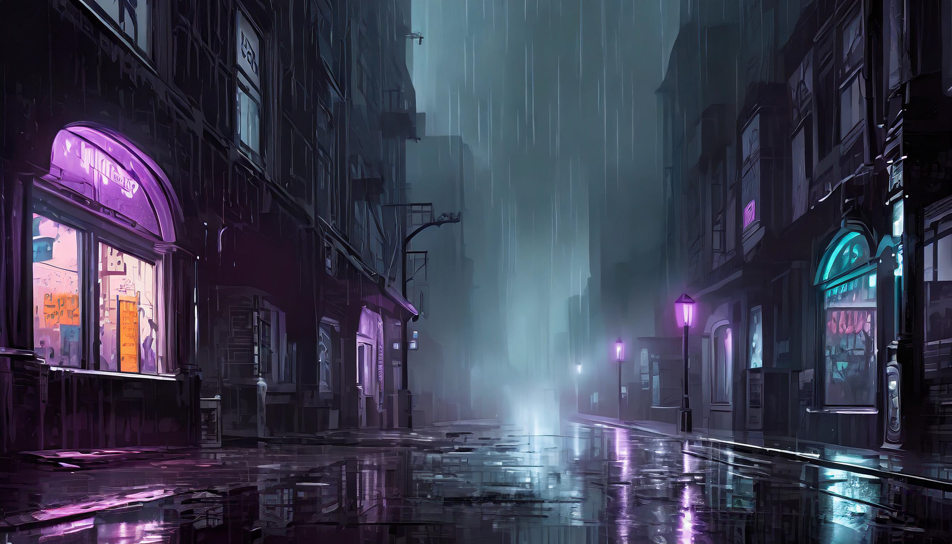 Neon Rainy Night (R)