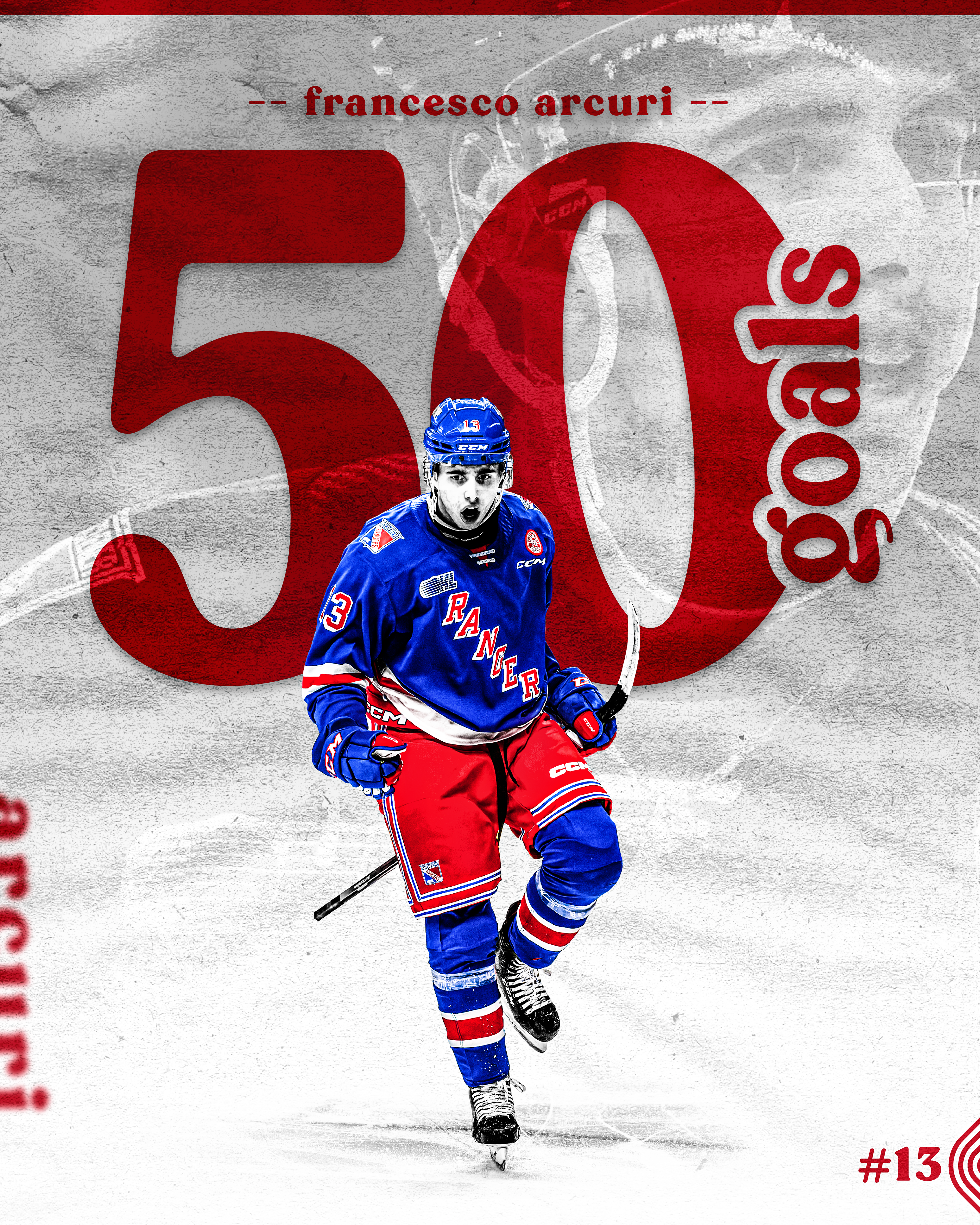 Francesco Arcuri 50 Goals Graphic