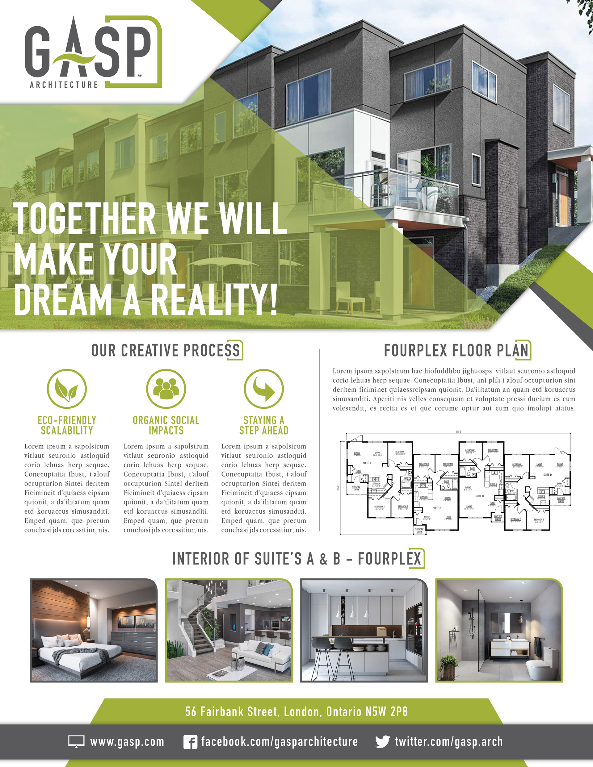 GASP Architecture Fourplex Flyer Design