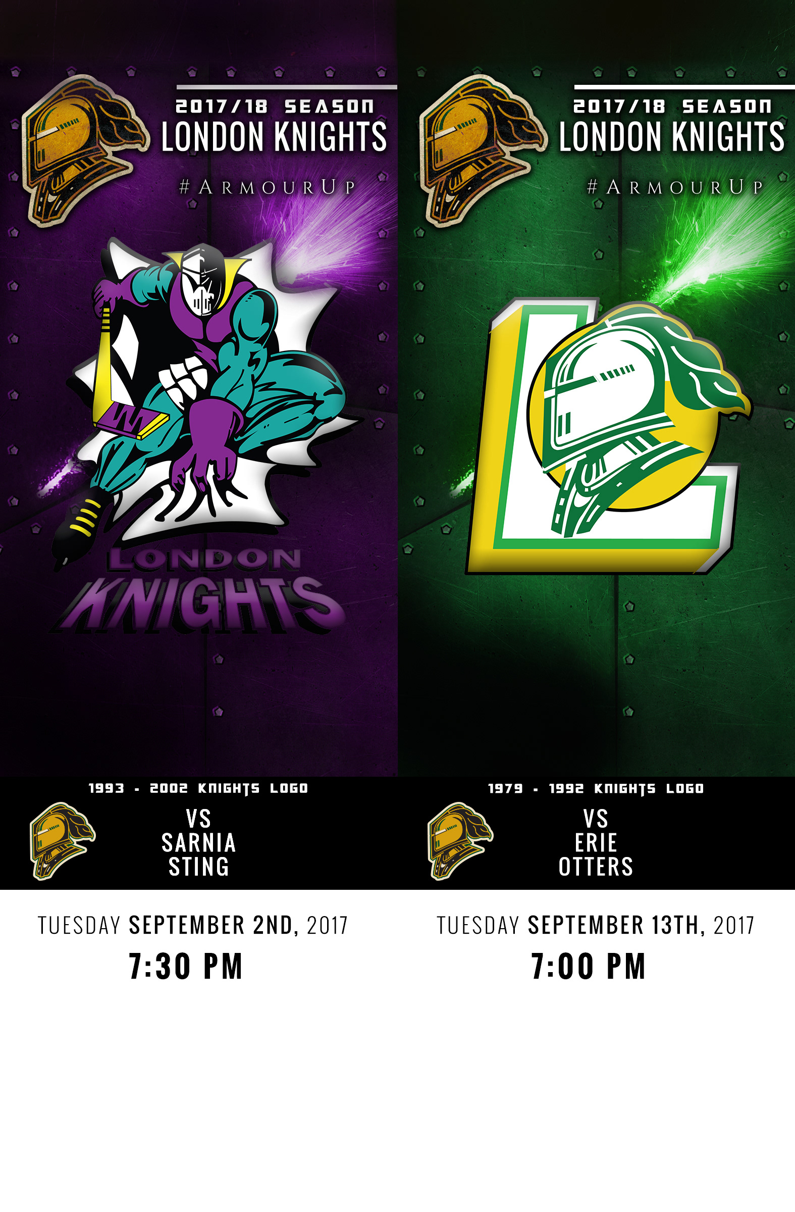 Throwback Night Ticket Designs - 2017/2018 Season