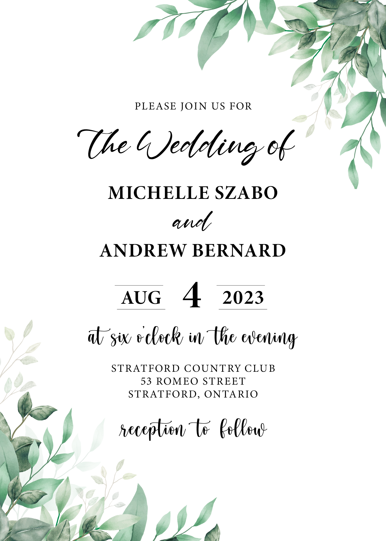 Wedding Invite Design for Andrew & Michelle