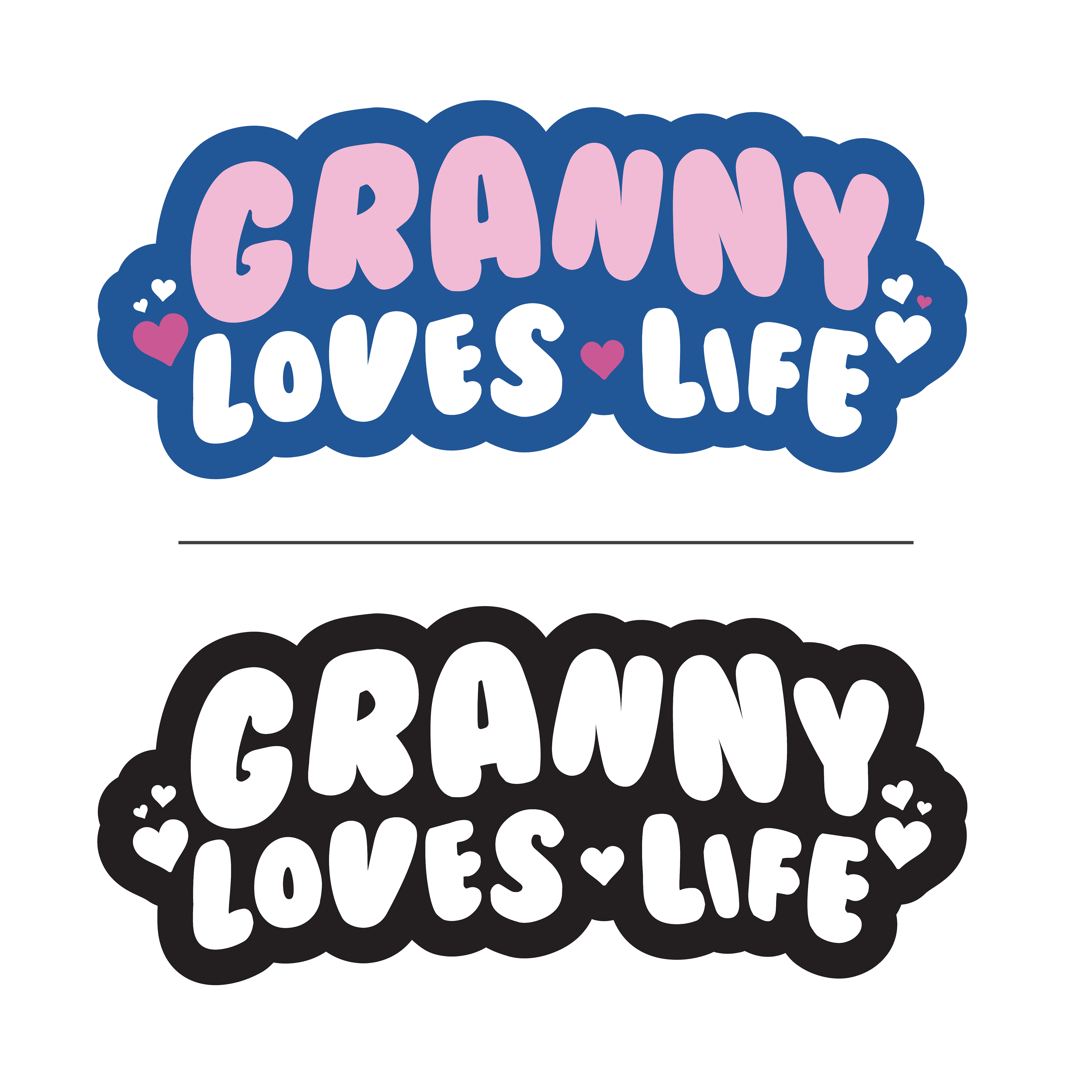 'Granny Loves Life' Blog Logo Colour & B&W