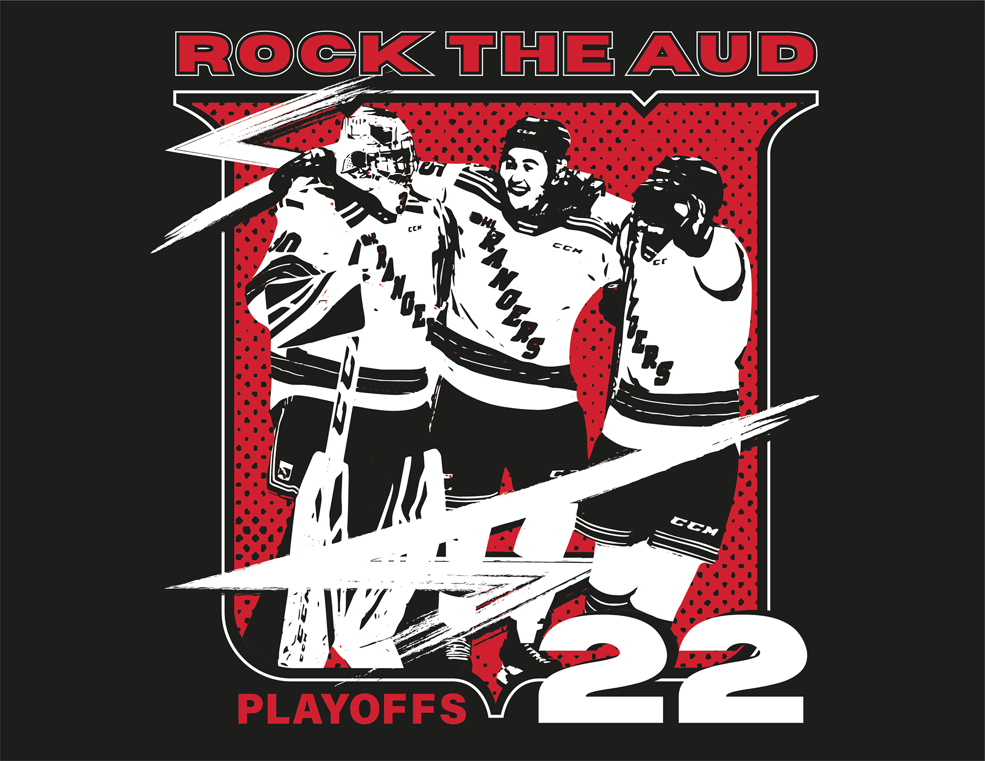 2021/2022 Playoff T-shirt Design 'Rock The Aud'