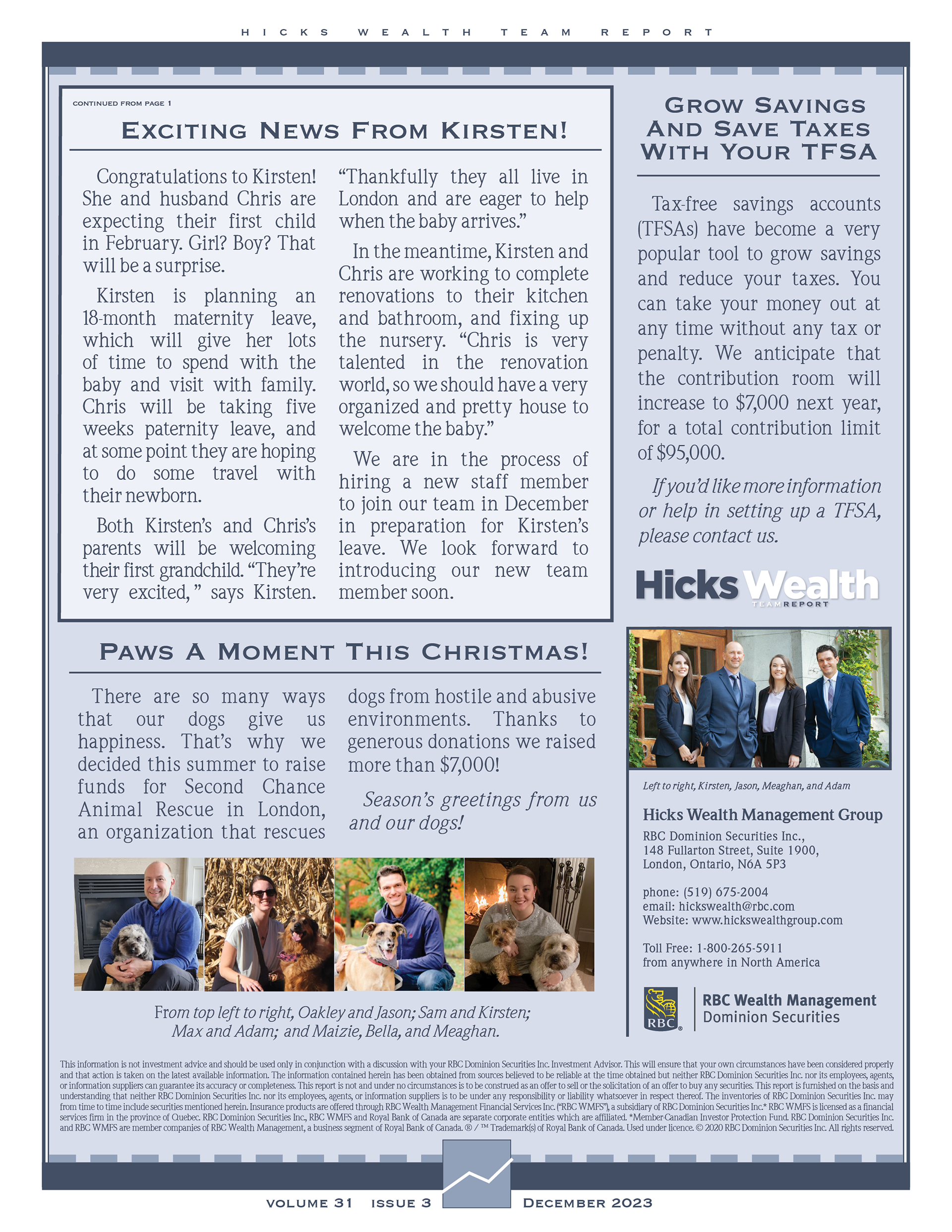 Hicks Wealth Team Report Flyer - Side 2