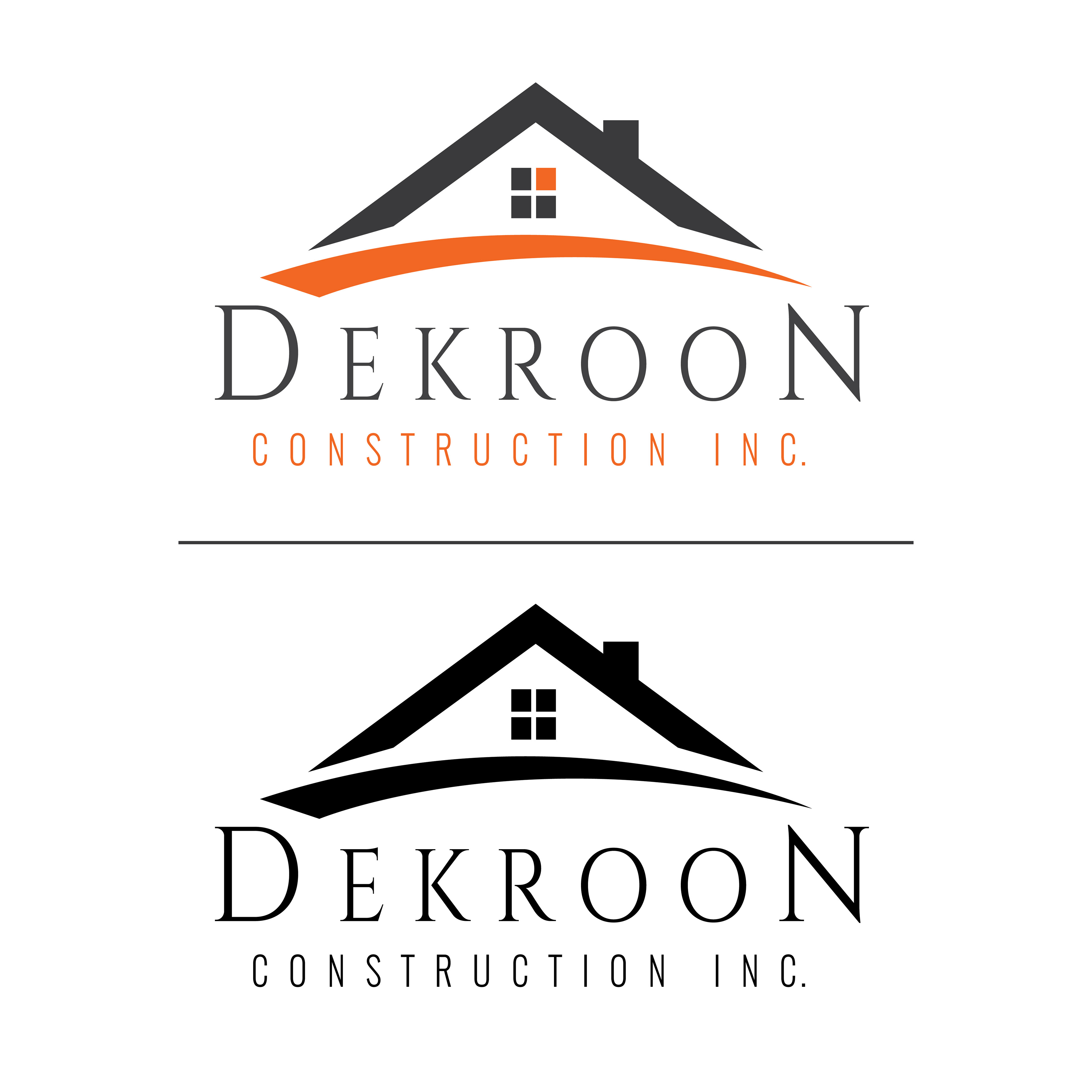 Dekroon Construction Inc. Colour & Black and White Logo Design's