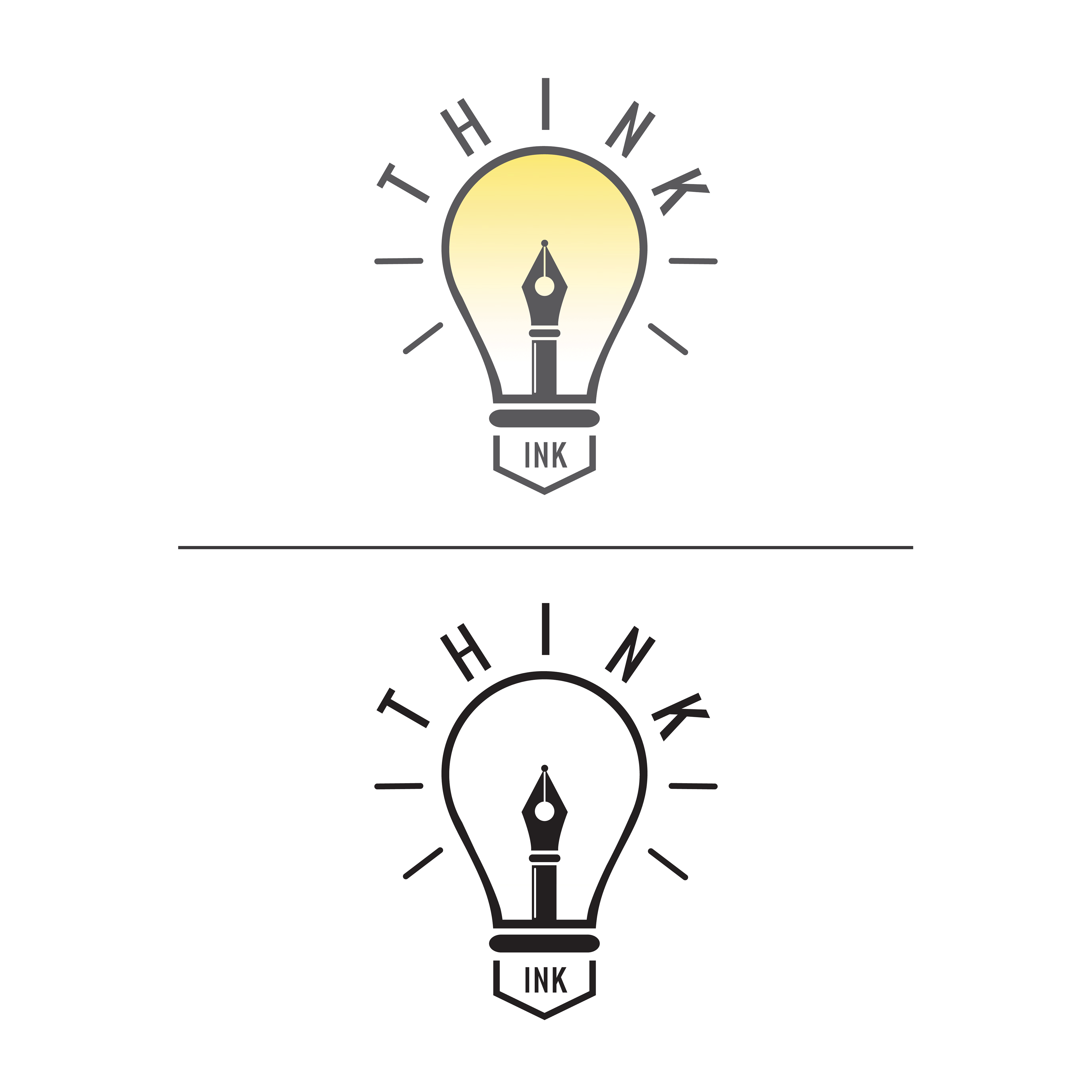 Think Ink Colour & B&W Logo Design