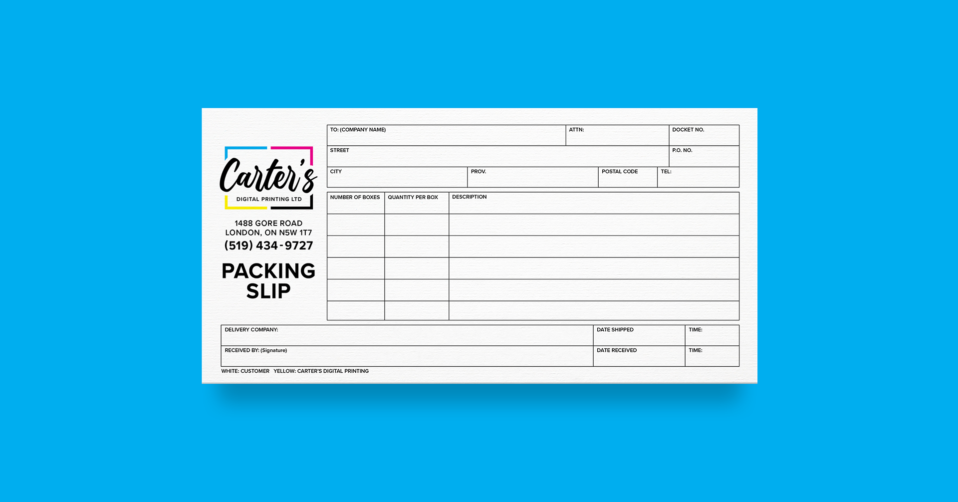 Packing Slip Design