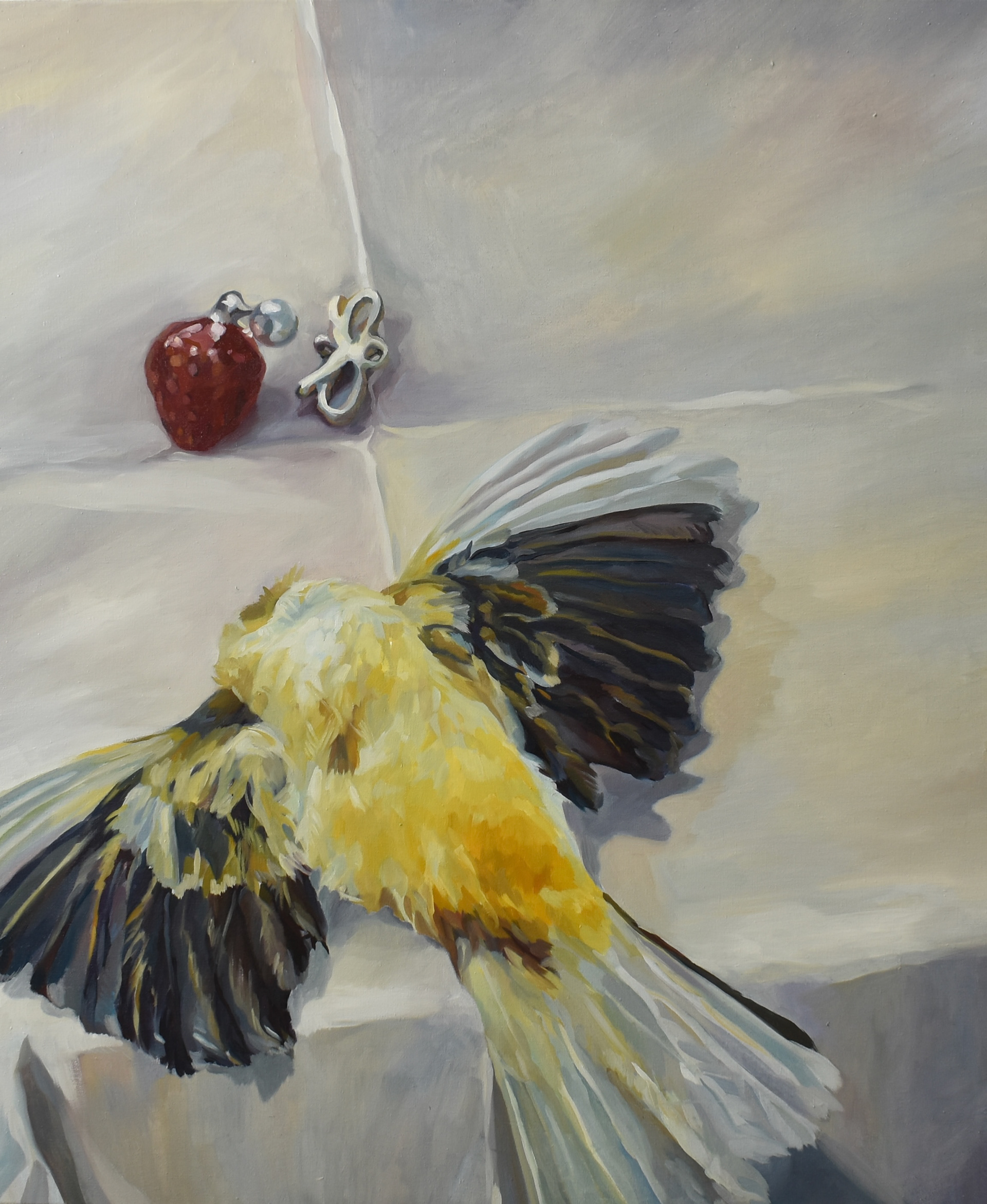 Still life with bird 2024/Oil on canvas/ 79x95cm