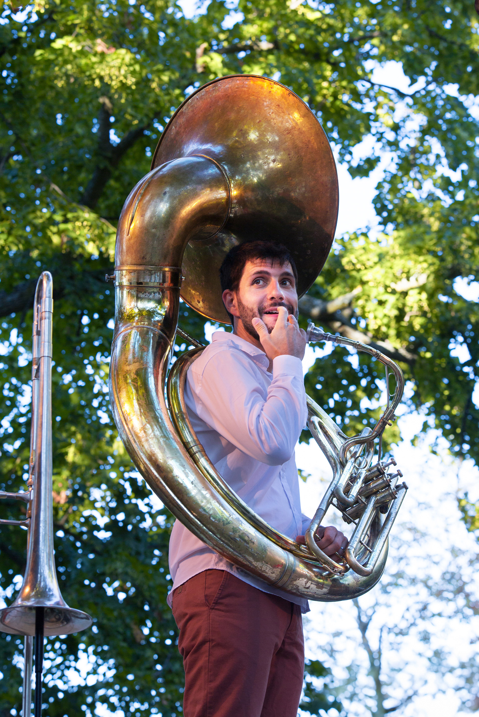 Romain Morello, sousaphone Château d’Arnajon Le Puy Ste Réparade 2016