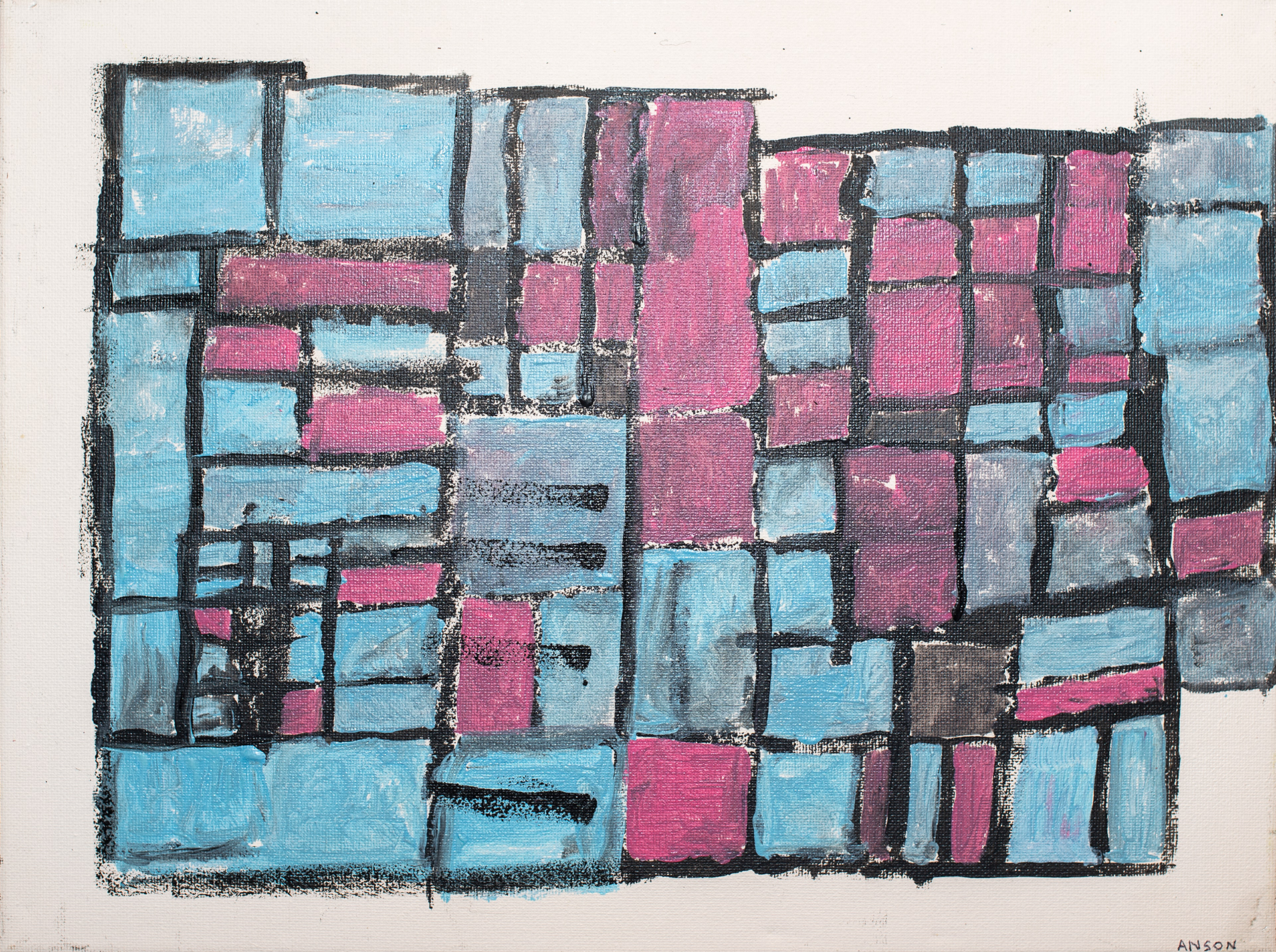 47. R CODES, acrylic on canvas, 40x30cm