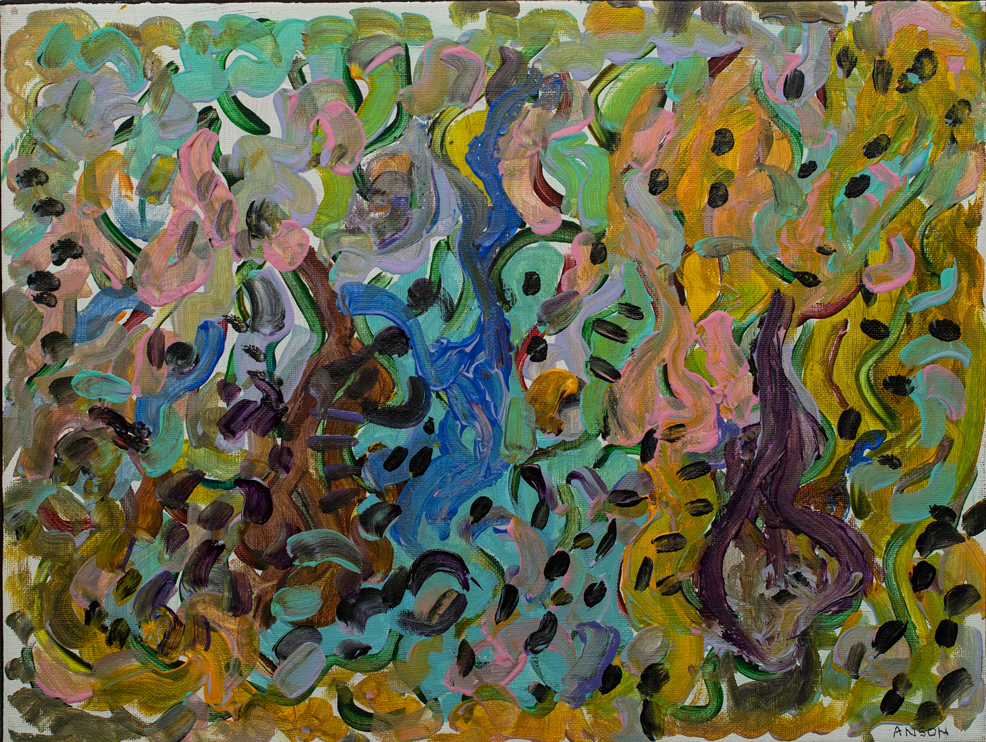 62. YELLOW DESERT PEAS, acrylic one canvas, 40x30cm