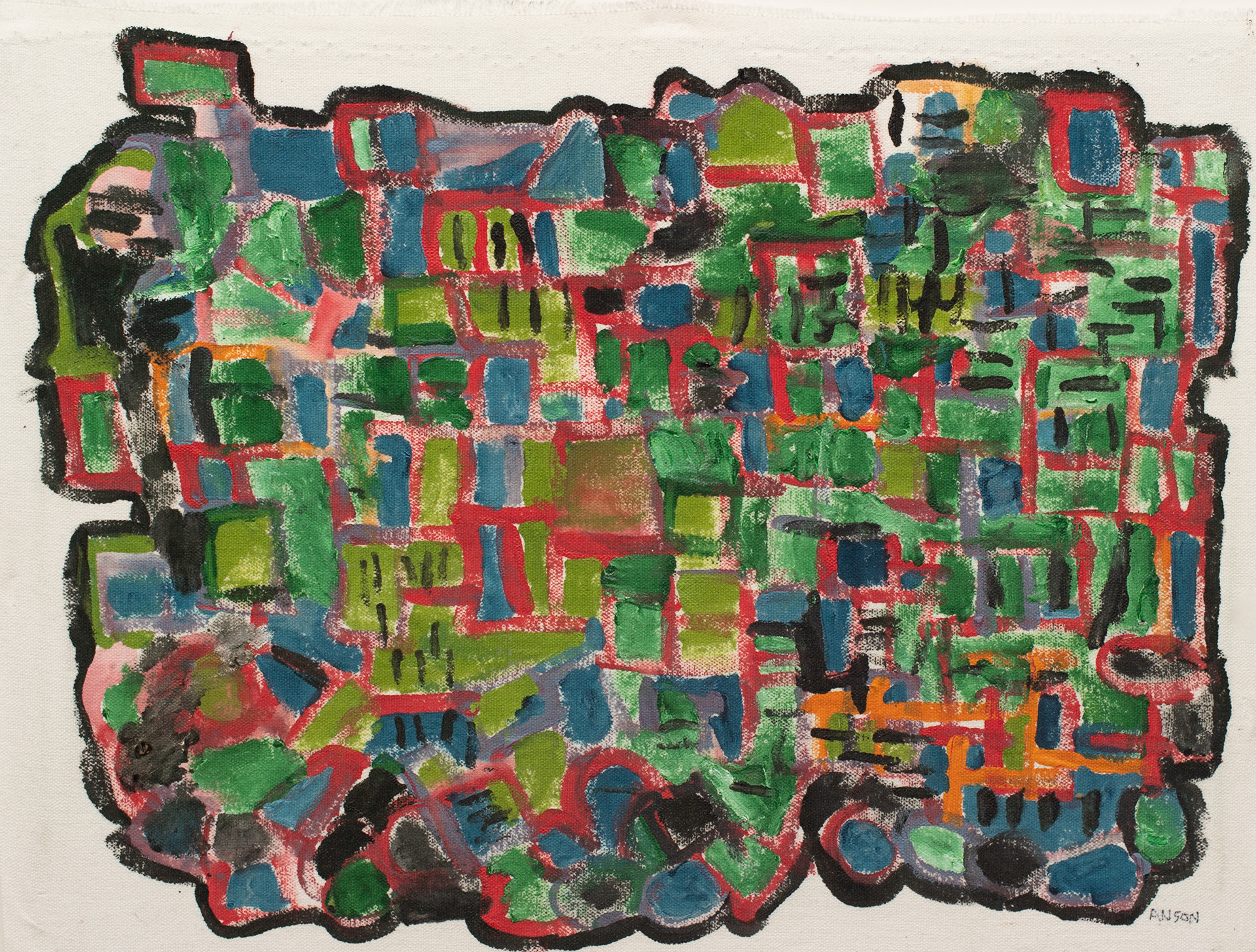 52. RED FRAME, acrylic on canvas, 50x40cm