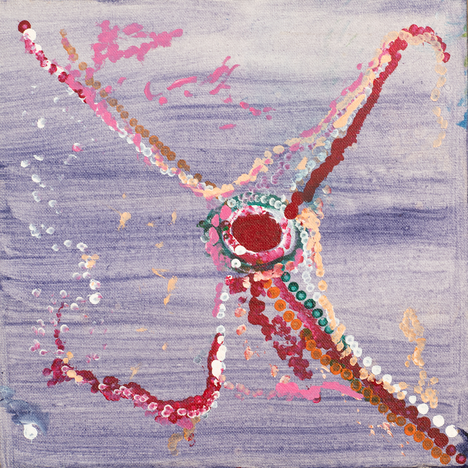 34. OCTOPUS RED EYE, acrylic on canvas, 30 x 30cm
