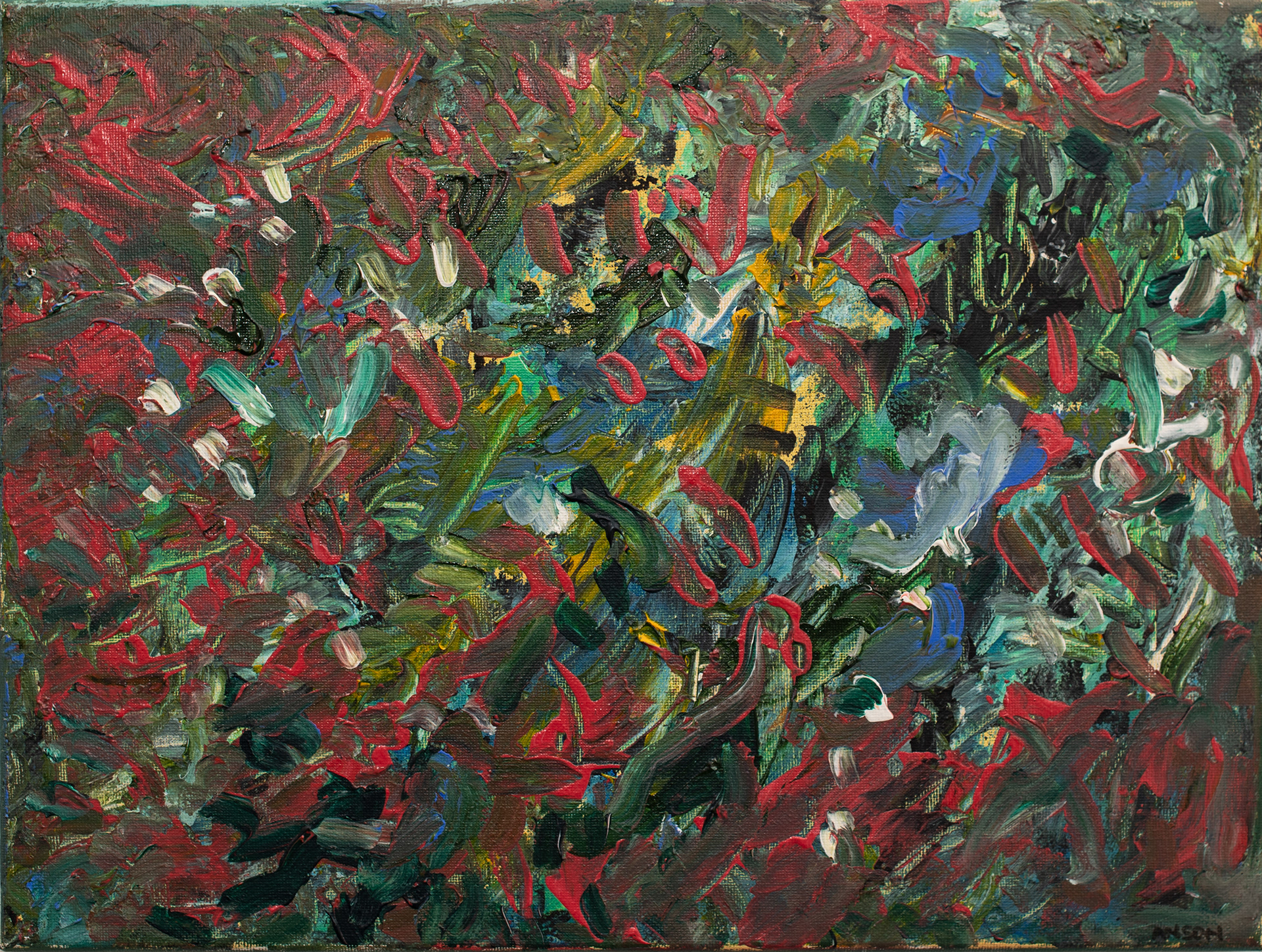 77. EMBERS, acrylic on canvas, 40x30cm