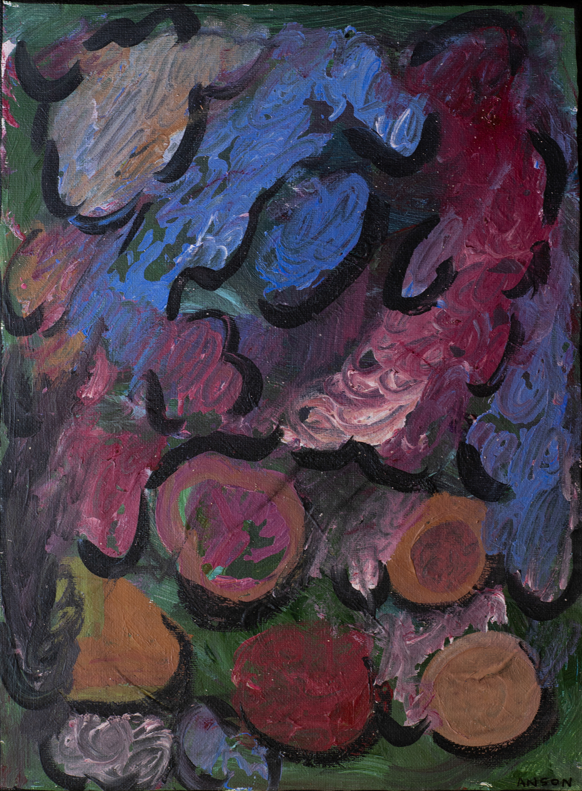 50. PAINT POTS, acrylic on canvas, 30x40cm