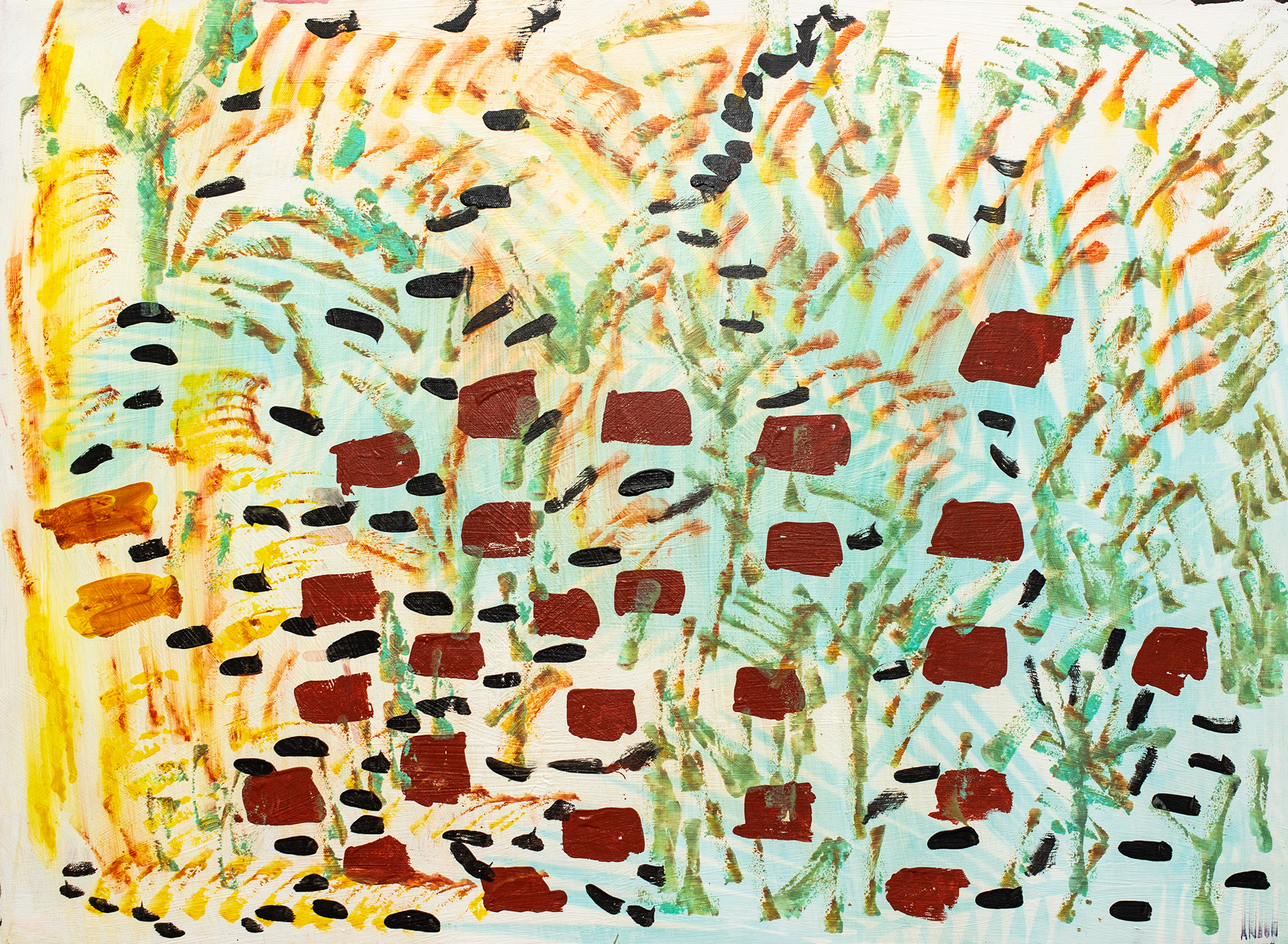 53. BROWN VILLAGE, acrylic on canvas, 55x75cm