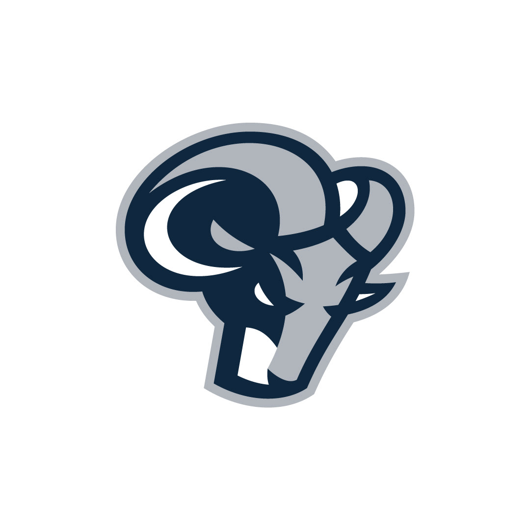 Ram mascot logo. Powerful and dynamic mark symbolizing toughness in athletics