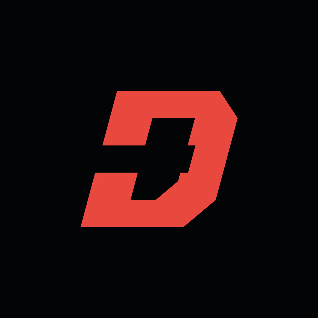 Letter “D” monogram logo with hidden hammer symbol