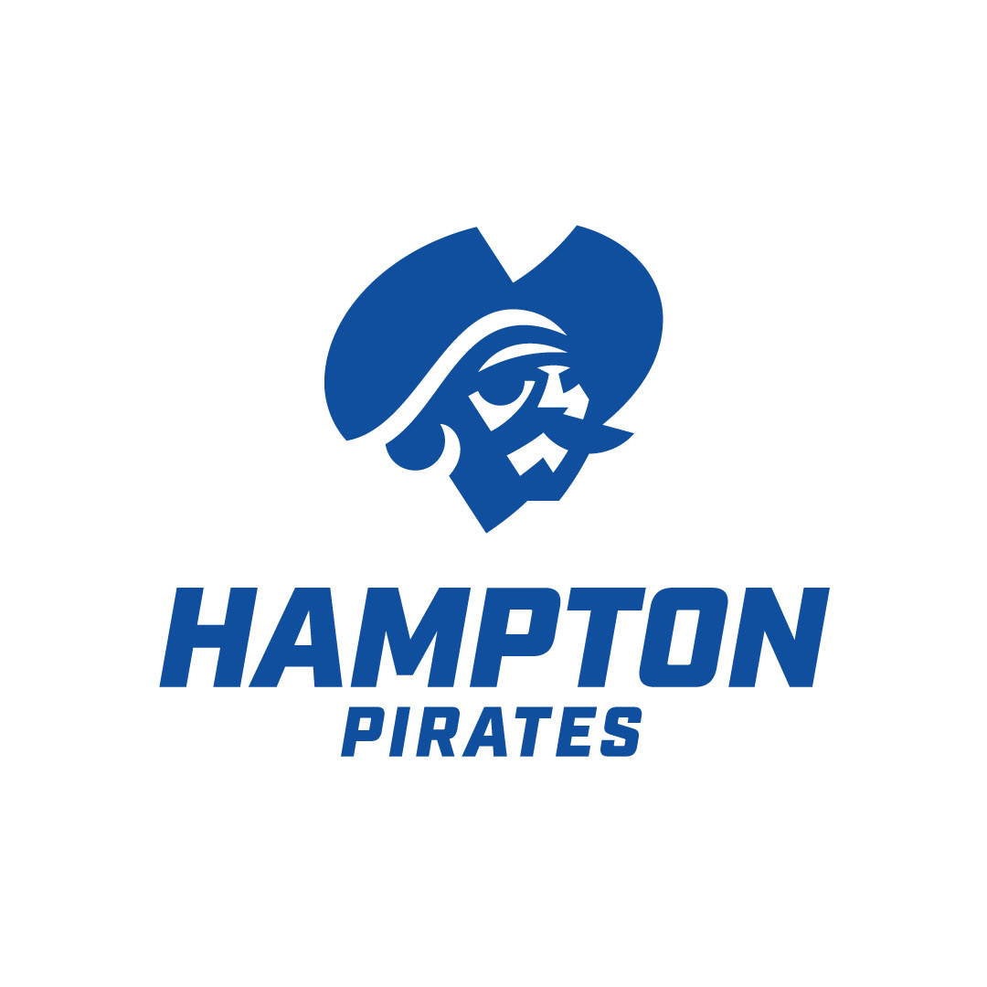 Pirate mascot logo for Hampton team identity, bold and minimal in execution