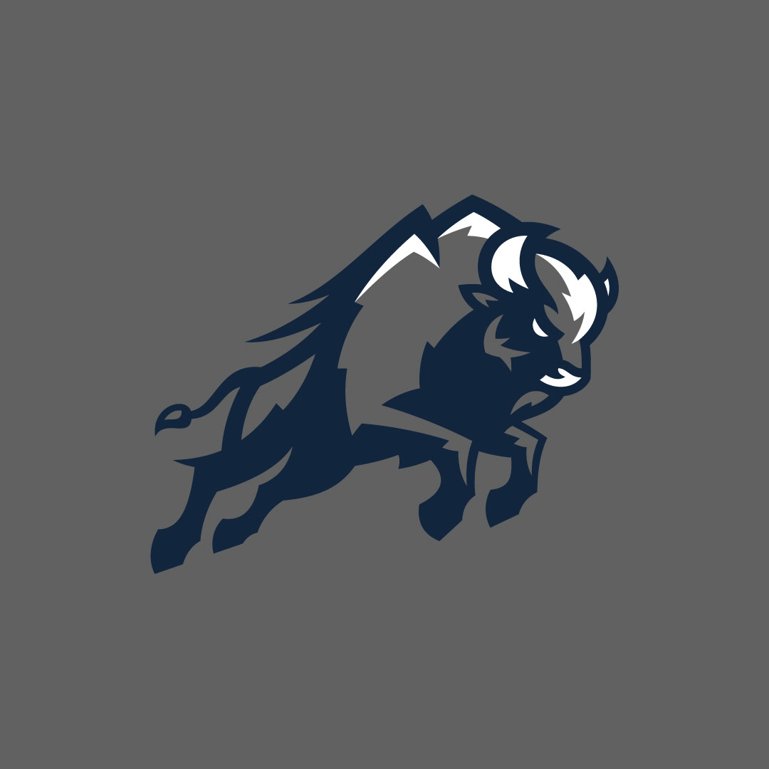 Bison mascot logo design emphasizing strength and determination in sports branding
