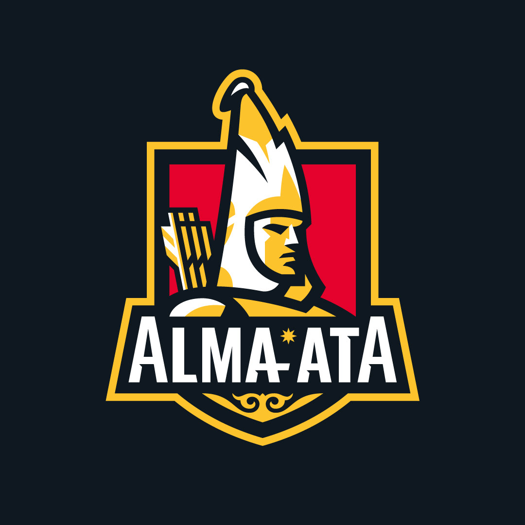Archer hockey logo for Alma-Ata team identity, combining tradition and bold sports design