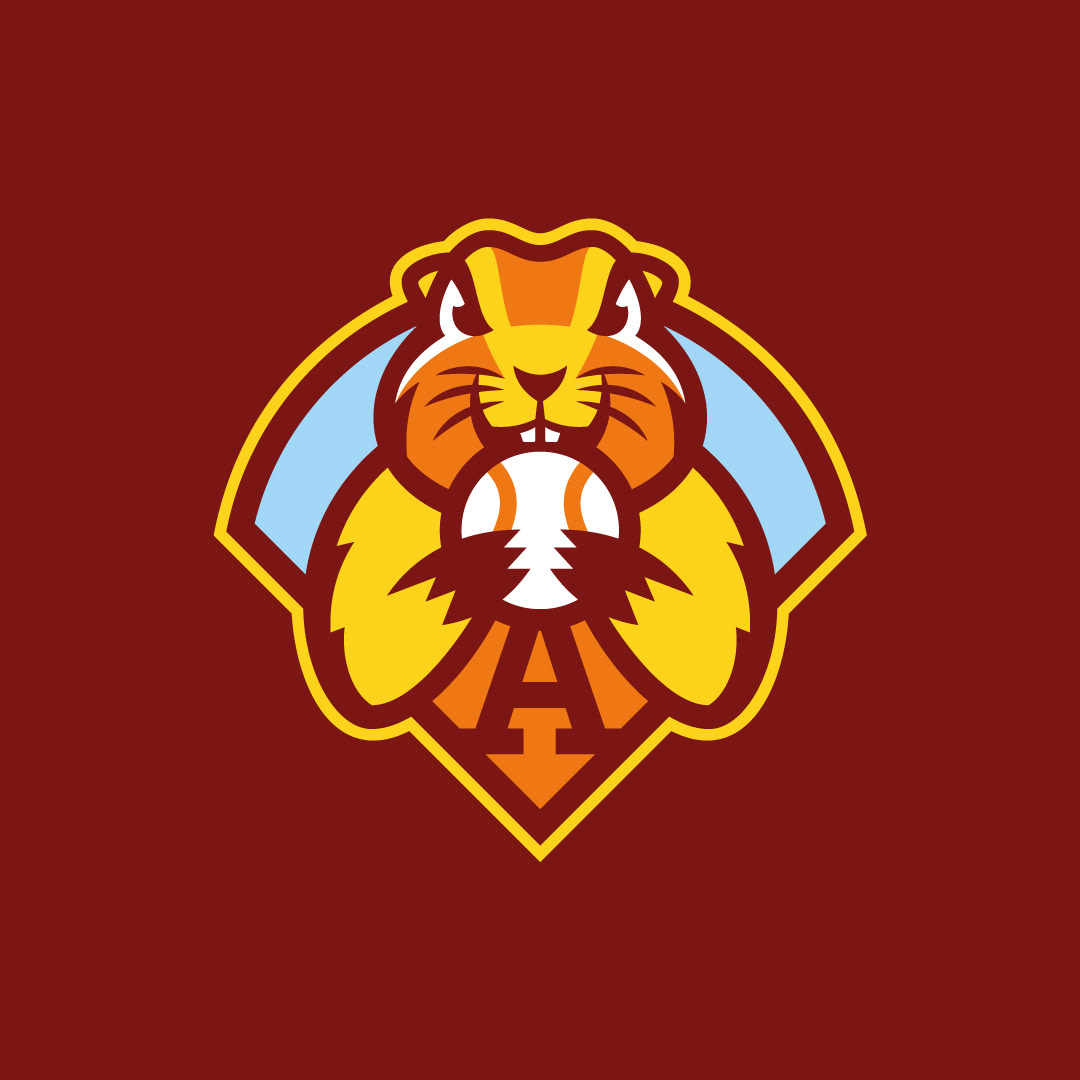 Prairie Dogs mascot logo, bold crest-style design