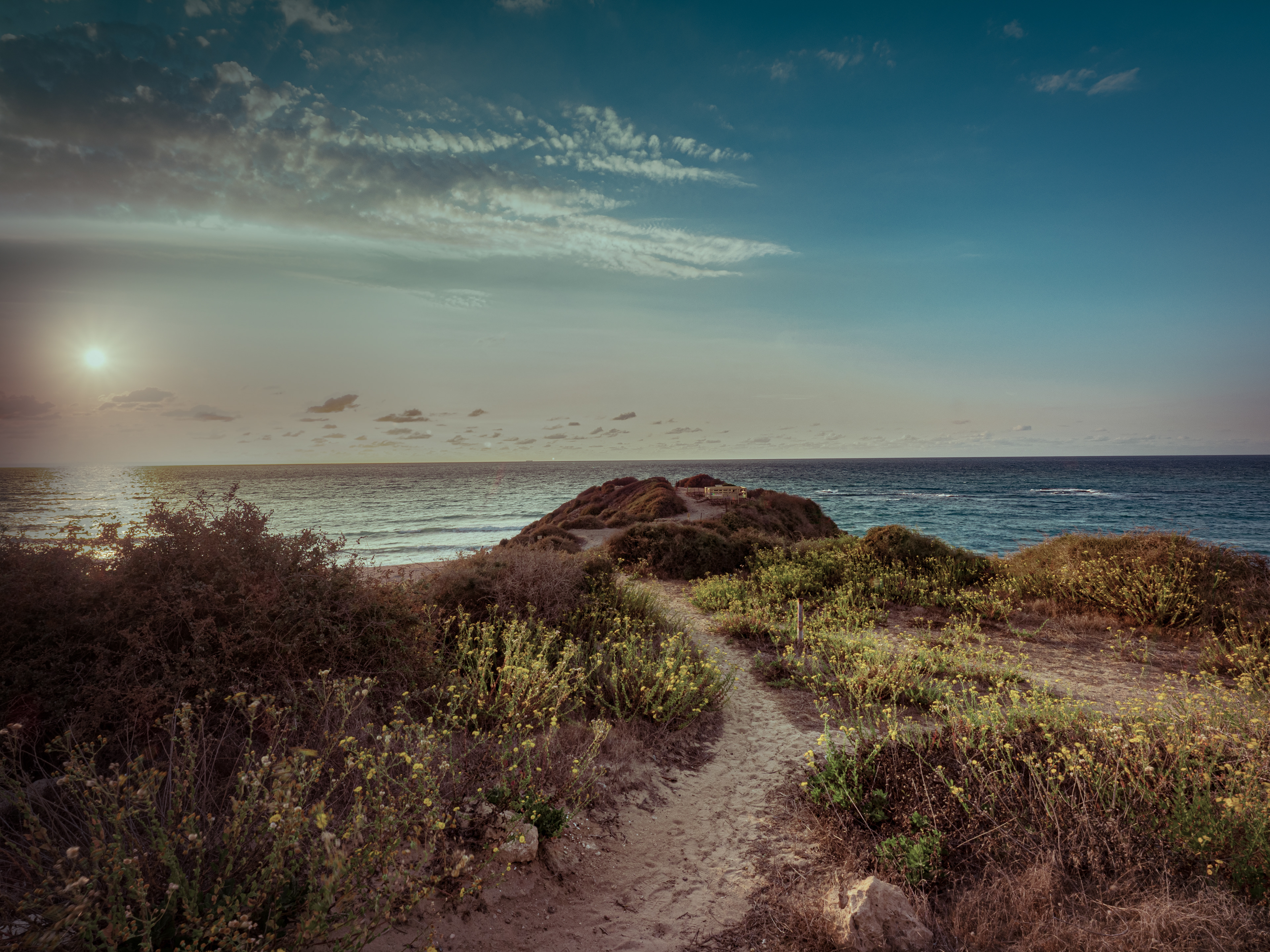 Palmahim beach during the sunset