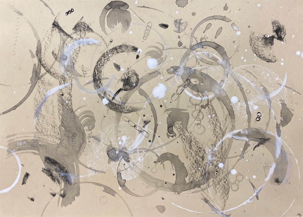 A3 charcoal, ink and acrylic