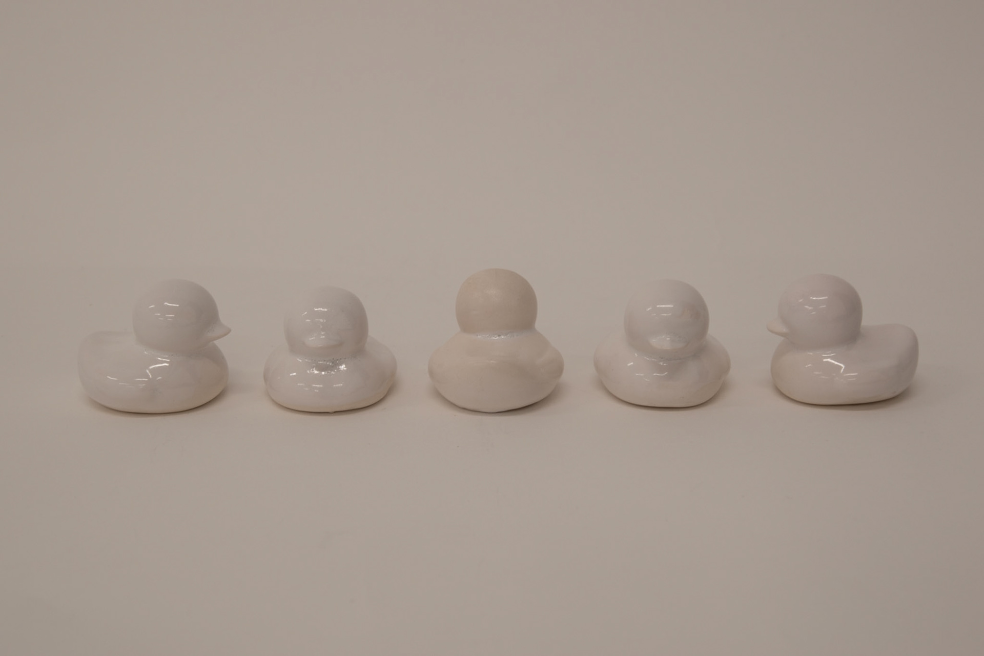 Slip casting ducks using a three part mould