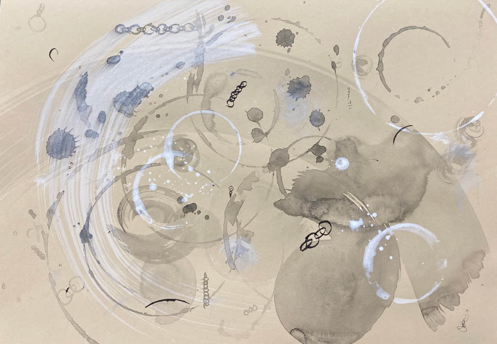 A3 charcoal, ink and acrylic