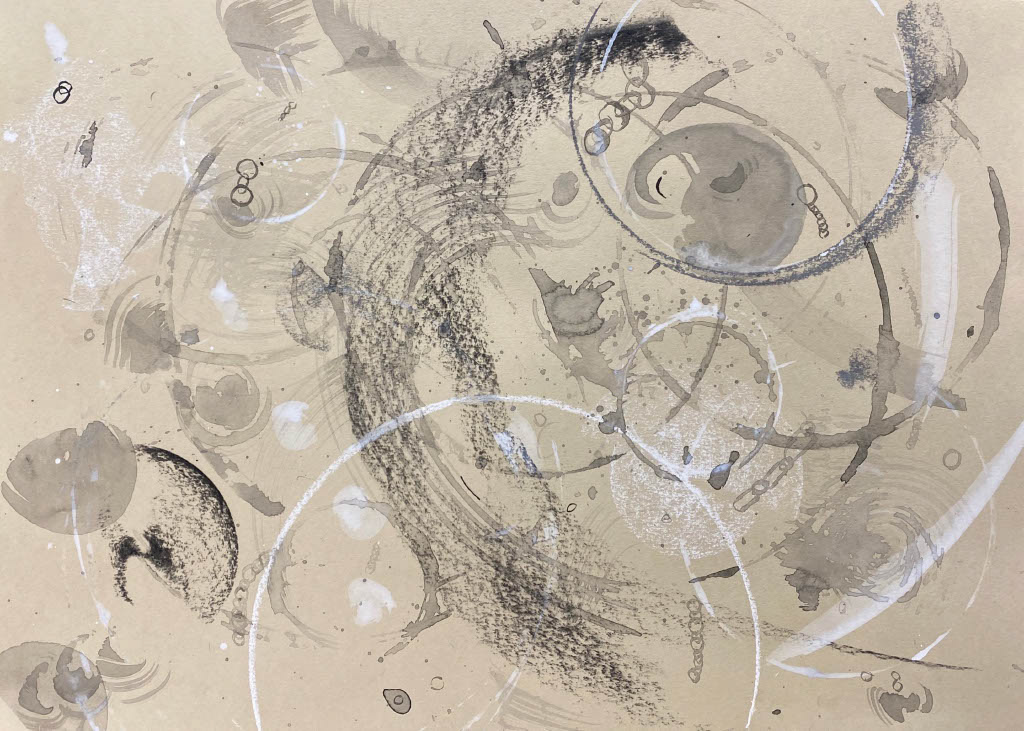 A3 charcoal, ink and acrylic