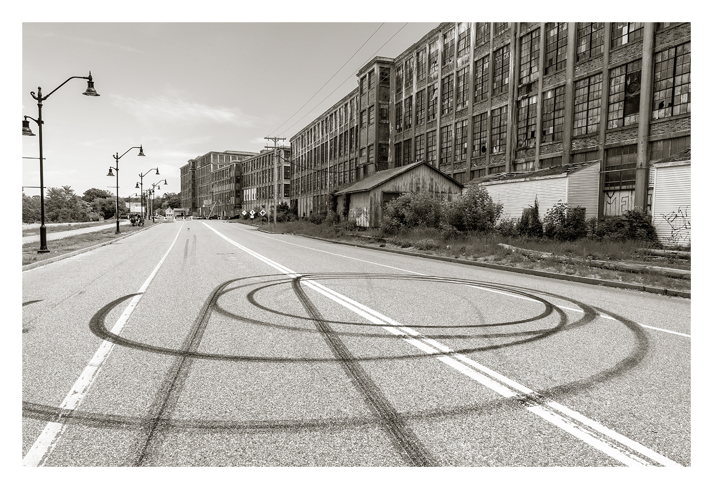 Tire tracks, Sanford Mills Complex, Sanford, ME
