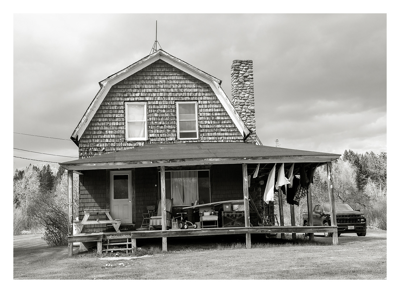 House with Clothesline, Pittsburg, NH