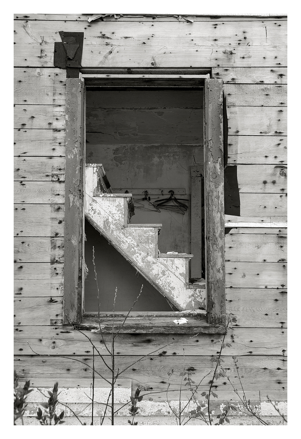 Window, Stairs, and Coat Hangers