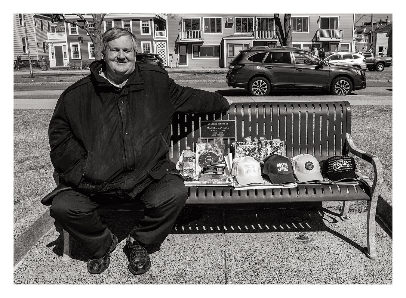 George and impromptu souvenir kiosk