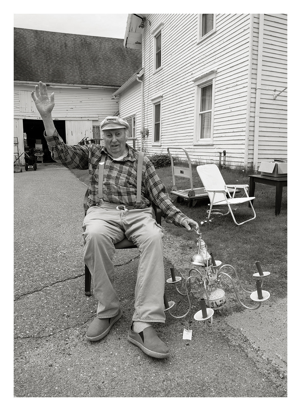 Wayne Greeting Passersby, Milbridge, ME